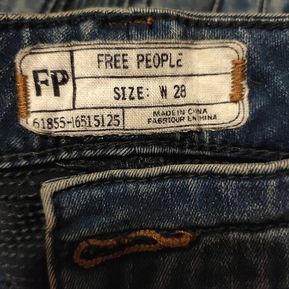 Free People Seamed Moto Skinny Jeans Blue - Picture 9 of 10